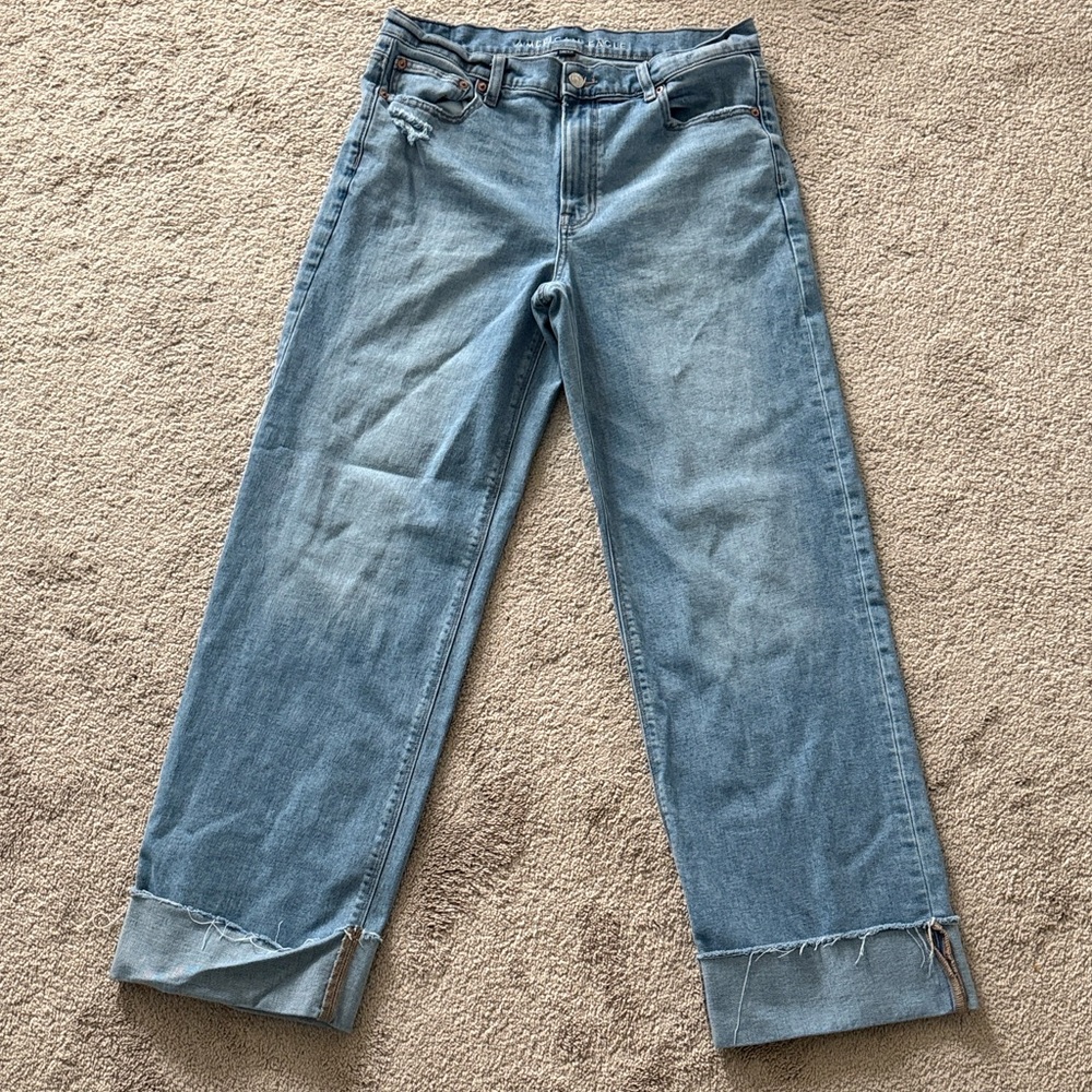 American Eagle Outfitters Light Blue Wide Leg Jeans